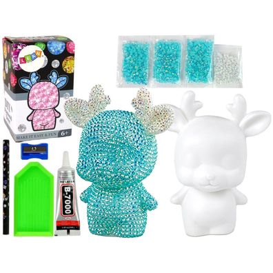 Leantoys Kreatives Rentier-Set zum Selbermachen, Diamantkristalle, Blau