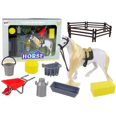 Leantoys Kämmpferd + Zubehör + Gehege