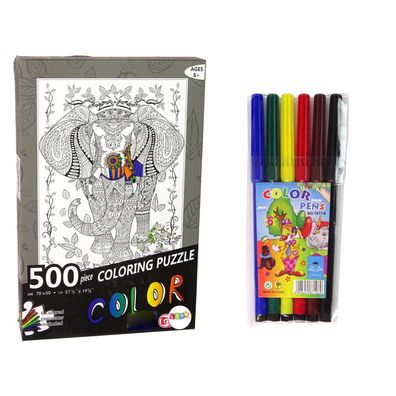 Leantoys Färbung Puzzles 500 Elefant