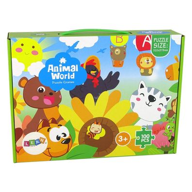 Lean Toys Puzzles für Kinder Tierpuzzle 100 Teile