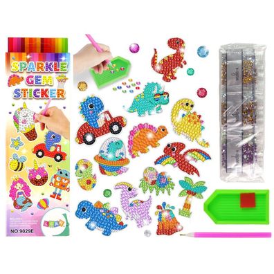 Leantoys Diamant Stickerei Aufkleber Set Dinosaurier Mosaik