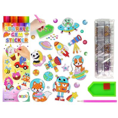 Leantoys Diamant-Stickerset Weltraum Astronaut Mosaik