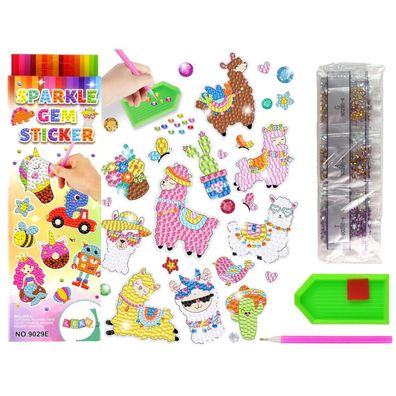 Leantoys Diamant Stickerei Sticker Set Lamas Tiere Mosaik
