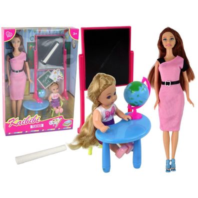 Leantoys Lehrerpuppe mit Schulzubehör für Schüler