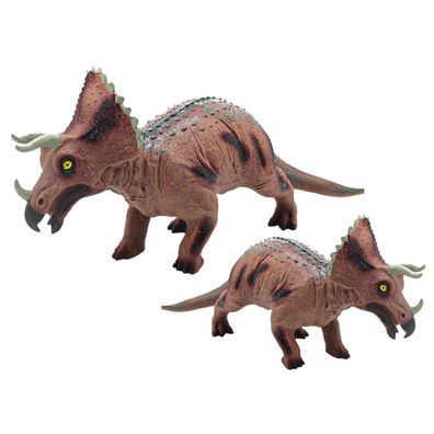 Leantoys Große Triceratops Dinosaurier Figur Sound 36 cm braun