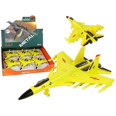 Lean Toys Kampfjet Friktionsantrieb 1:72 Gelb