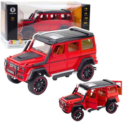 Lean Geländewagen Metall Drive Pull-Back Metall Türöffner Rot 1:22
