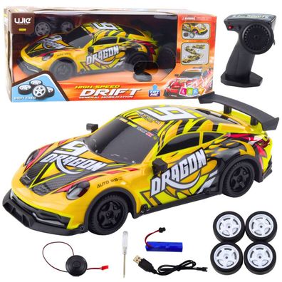 Leantoys Sportwagen R/C beleuchtete Karosserie gelb