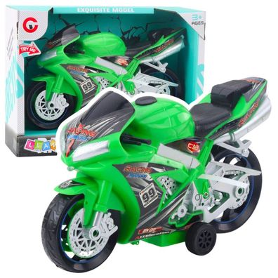 Lean Toys Racing Motorrad Racer Drive Lights Sounds Grün