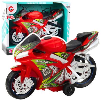 Lean Toys Racing Motorrad Rennfahrer Drive Lights Sounds Rot