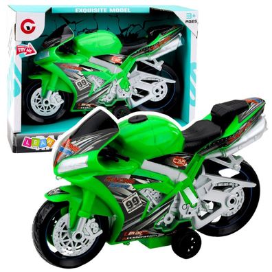 Lean Toys Racing Motorrad Racer Drive Lights Sounds Grün
