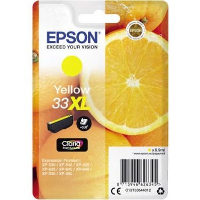 Epson Druckerpatrone Claria Premium 33XL (C13T33644012) gelb