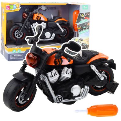 Lean Toys Diy Drehen Motorrad Lichter Klingt Orange