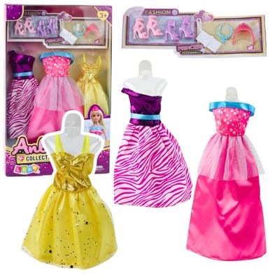 Lean Anlili Puppe Kleid Set Schuhe Handtasche Kronen Zubehör 8 El
