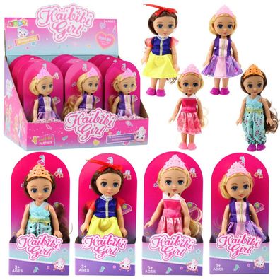Lean Mini Prinzessin Puppe Krone Dekoriertes Kleid 17Cm Mix
