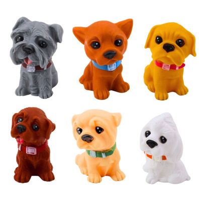 Lean Niedliche Welpen Hunde Gummi Set 8Cm 6Stück
