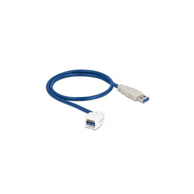 DELOCK Keystone Modul USB3.0 A Bu 250° > USB3.0 A St Kabel w