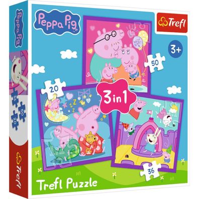 TREFL Puzzle Peppa Pig: Gewohnheiten 3 in 1 (20,36,50 dls)