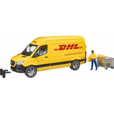 bruder MB Sprinter DHL mit Fahrer, Modellfahrzeug (gelb)