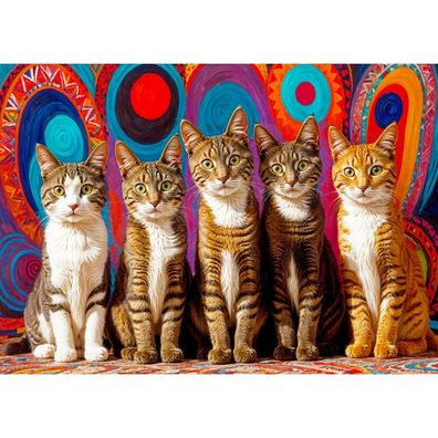 ENJOY Puzzle Fünf Katzen 1000 Teile