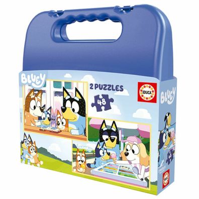 Bluey Aktenkoffer-Puzzle 2x48Stück