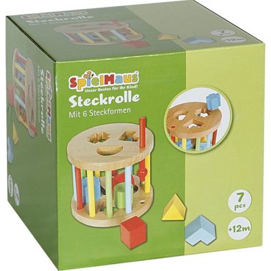 Vedes SpielMaus Holz Steckbox, rund, 6 Steine