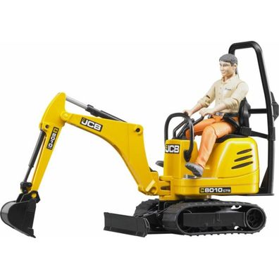 bruder JCB Mikrobagger 8010 CTS und Bauarbeiter, Modellfahrzeug (gelb)