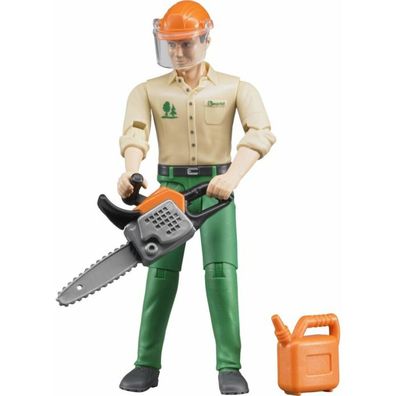 bruder Forstarbeiter mit ZubehÃ #182; , Spielfigur (grÃ #188; /beige)
