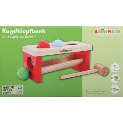 Vedes SpielMaus Holz Kugelklopfbank, 24 x 11 x 10 cm