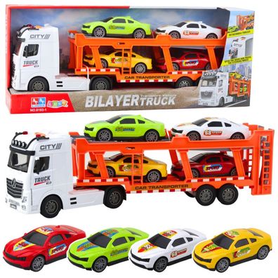 Lora Truck Abschleppwagen Set 4 Autos Öffnen Türen Lichter Sounds