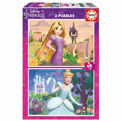 Disney Prinzessin Rapunzel + Aschenputtel Puzzle 2x48tlg