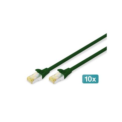 Digitus CAT 6A S/FTP Patchkabel, 10 Stück, 0,5m, grün