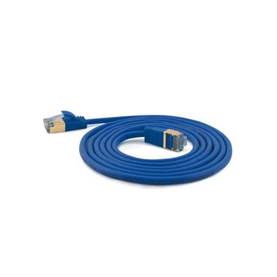 Wantec Patchkabel SSTP CAT7 Ste. CAT6a d=4mm, 1,00m blau