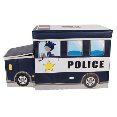 Clayre & Eef Aufbewahrungsbox Auto 55x32x28 cm Schwarz Kunststoff (Gr. 55x32x28 cm)