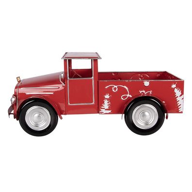 Clayre & Eef Weihnachtsdekorationsfigur Auto 42x18x19 cm Rot Metall (Gr. 42x18x19 cm)