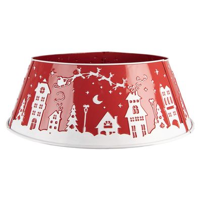 Clayre & Eef Weihnachtsbaumdecke Ø 66x23 cm Rot Metall