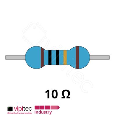 10 Ohm Metallfilm-Widerstand THT 0207 1% 600mW 10R Metallschicht Widerstände