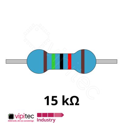 15 Kiloohm Metallfilm-Widerstand THT 0207 1% 0,6W 15K Metallschicht Widerstände