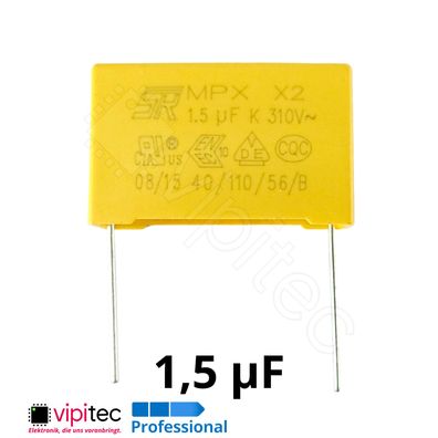 1,5uF X2 Kondensator 10% 310V 31,5x19,5x10,8mm RM 27,5mm µF Entstörkondensator