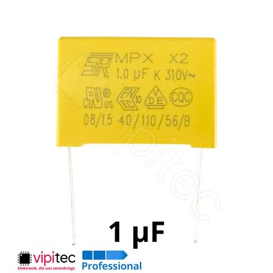 MKP X2 1µF Entstörkondensator 10% 310V 1uF 31,5x21,5x13mm RM 27,5mm Kondensator