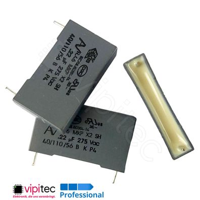 220nF X2 MKP Kondensator 20% 275V 0,22µF uF 26,5x15x5 RM22,5 Entstörkondensator