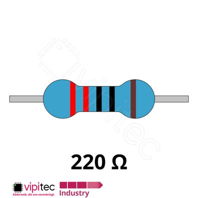 220 Ohm Metallfilm-Widerstand THT 0207 1% 600mW 220R Metallschicht Widerstände