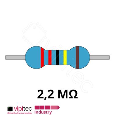 2,2 Megaohm Metallfilm-Widerstand THT 1% 0,6W 2M2 2,2M Metallschicht Widerstände