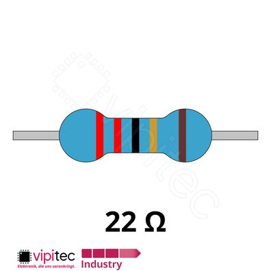 22 Ohm Metallfilm-Widerstand THT 0207 1% 600mW 22R Metallschicht Widerstände