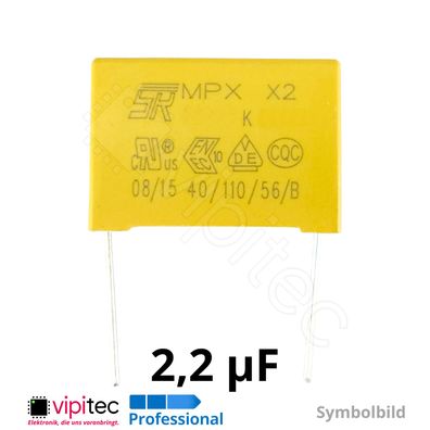 2,2uF MKP X2 Entstörkondensator 10% 310V 31,5x21,6x13mm RM 27,5mm µF Kondensator