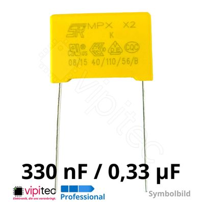 MKP Entstörkondensator 330nF X2 310V 0,33uF µF 18x14,5x8,5mm RM 15mm Kondensator