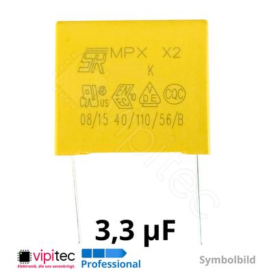 3,3uF MKP X2 Entstörkondensator 10% 310V 31,5x31x22mm RM 27,5mm µF Kondensator
