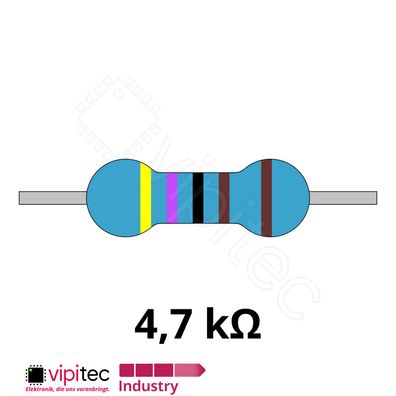4,7 Kiloohm Metallfilm-Widerstand THT 1% 0,6W 4K7 4,7K Metallschicht Widerstände