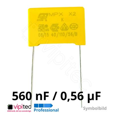 560nF X2 MKP Entstörkondensator 10% 0,56uF µF 310V 18x16x10 RM15 mm Kondensator