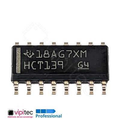 74HCT139 2-zu-4 Leitungsdekoder, Demultiplexer, 2-fach | SMD SO-16 5V TTL 125°C
